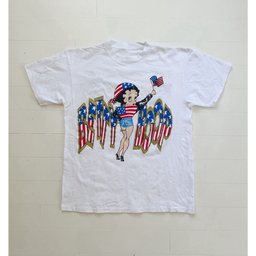 Vintage 1996 Betty Boop 4th of July USA AOP with back hit T-Shirt XL